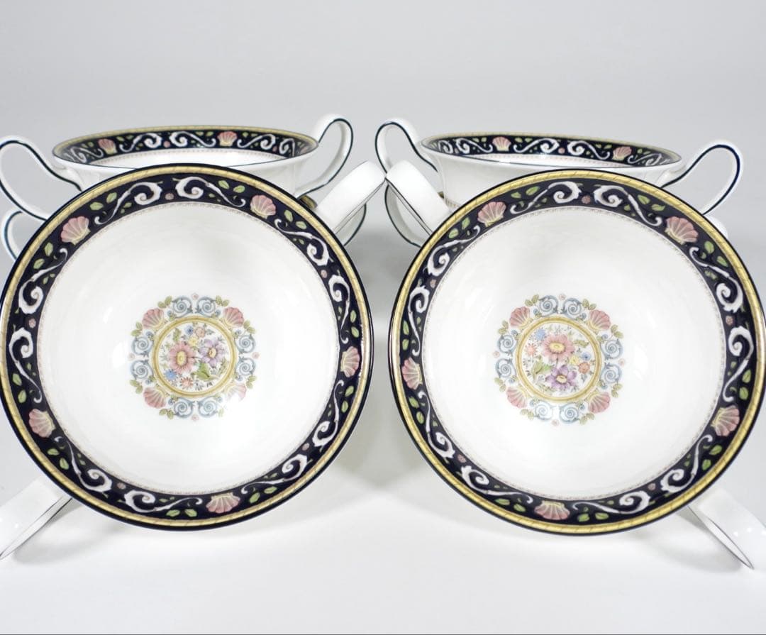 【廃盤品】希少 黒壺 ウェッジウッド ラニーミード スープカップ 5客 美品