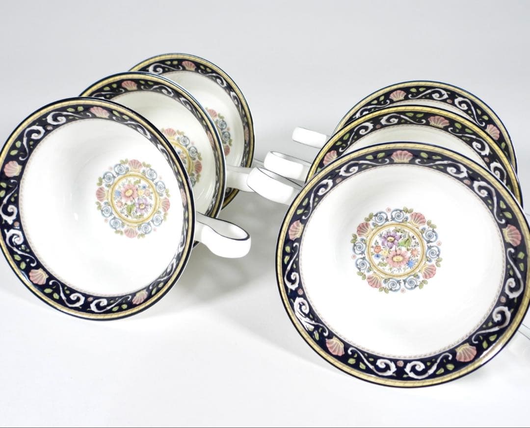 【廃盤品】希少 黒壺 ウェッジウッド ラニーミード スープカップ 5客 美品