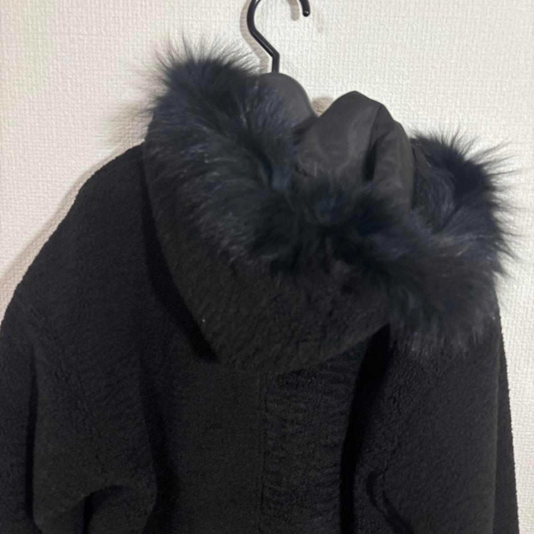 LASUD　ファーフーデッドボアコート　BK　9号　未使用品　定価34000円