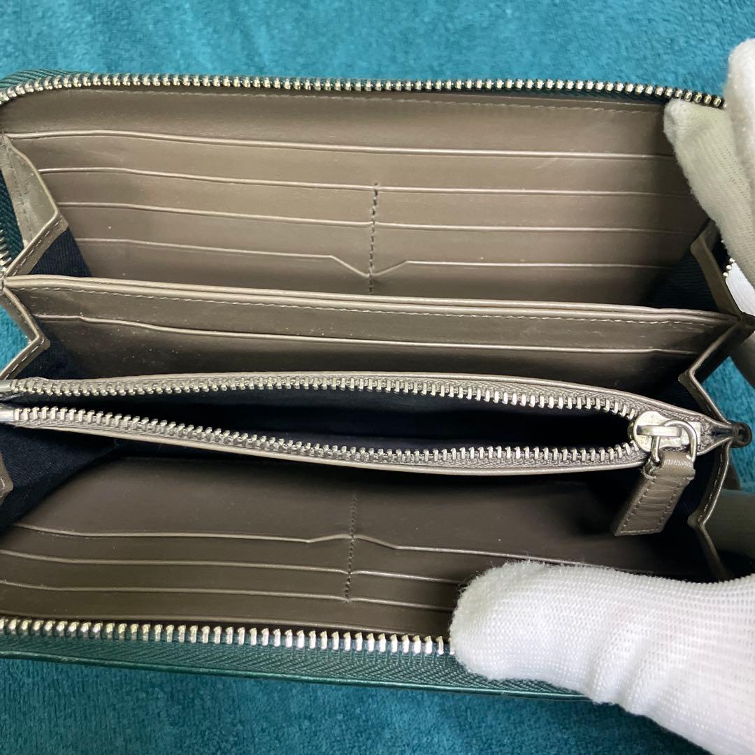 BVLGARI グリーンレザー 長財布