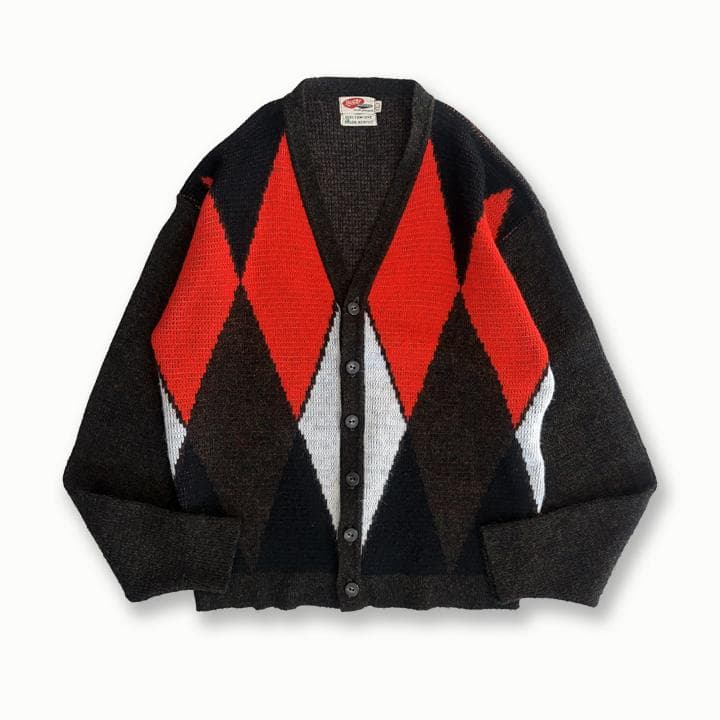 トップス 60s RUGBY SPORTSWEAR DiaPattern Cardigan