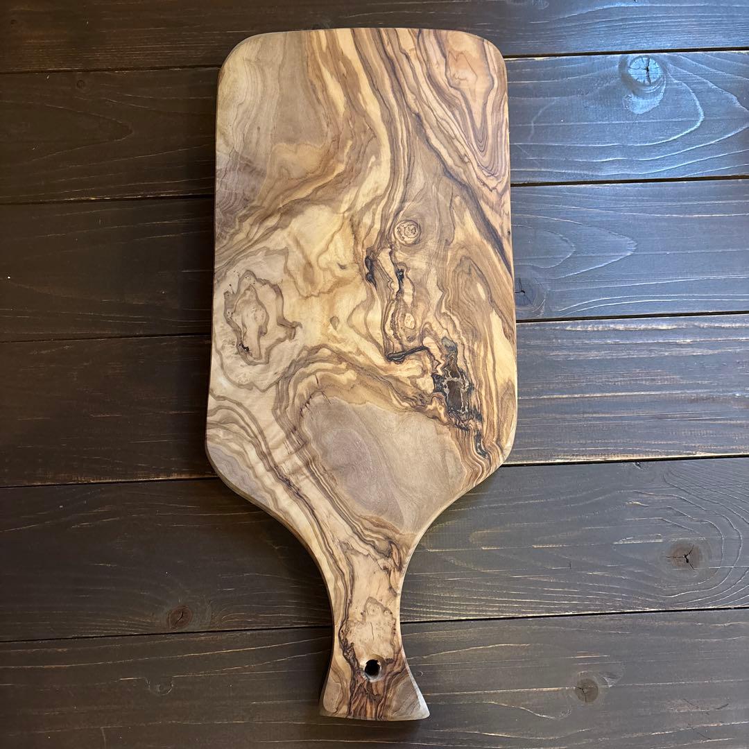 オリーブの木　手持ちまな板LL