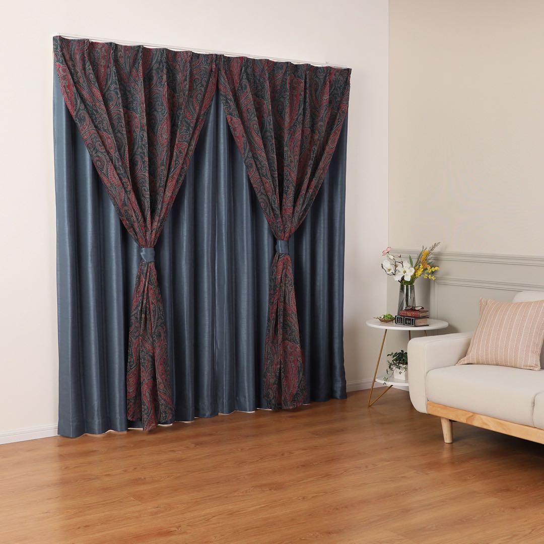 A914 リドール メイド・ウィズ リバティ １級遮光レイヤードカーテン２枚組