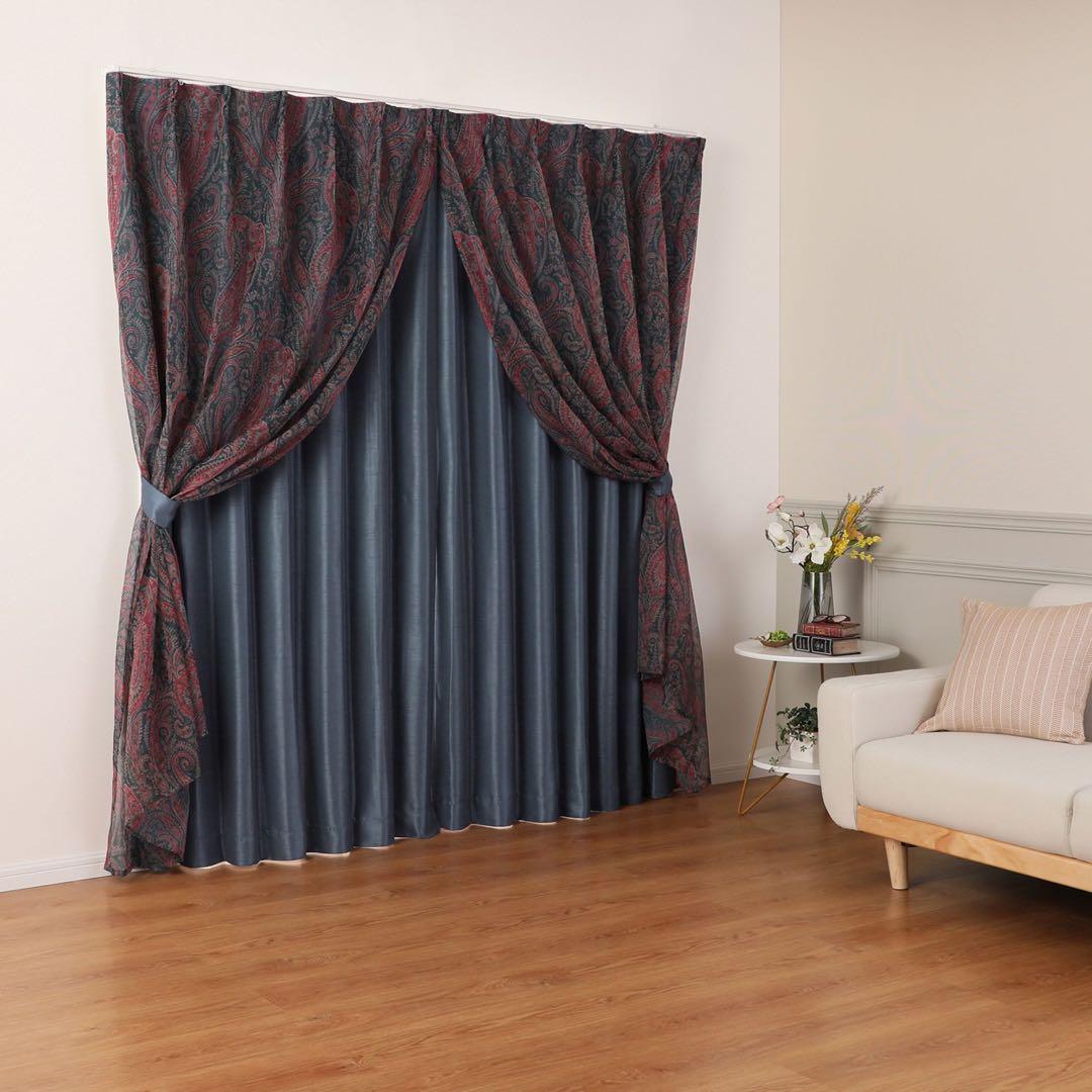 A914 リドール メイド・ウィズ リバティ １級遮光レイヤードカーテン２枚組