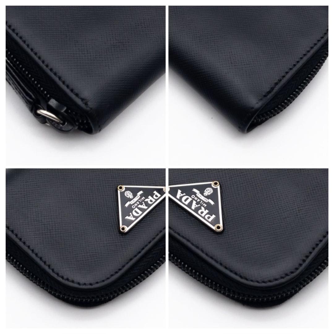 【極美品】PRADA ケース　トライアングルロゴ　サフィアーノ　黒
