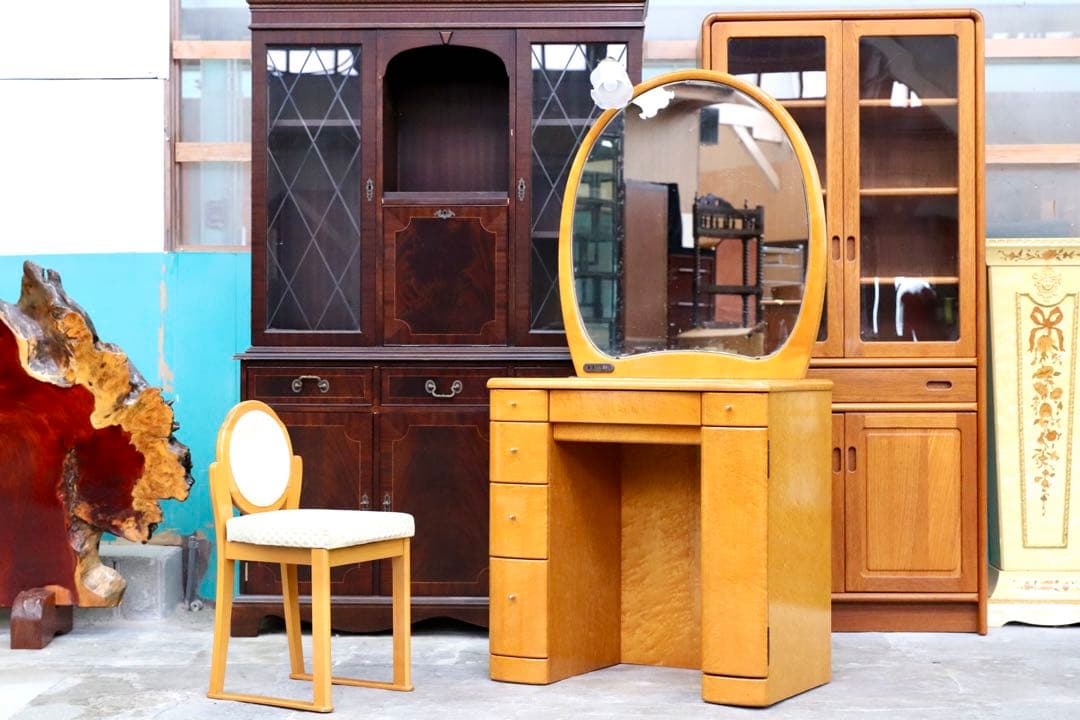 GMIK365A○府中家具 バーズアイメープル ドレッサー 化粧台 デスク