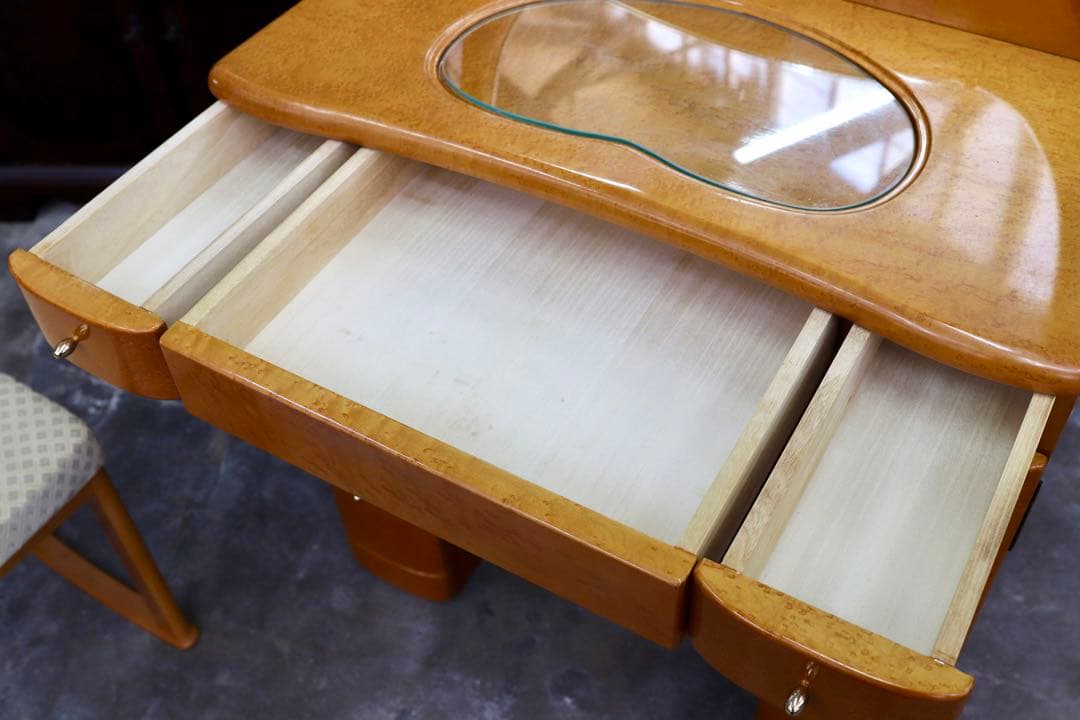 GMIK365A○府中家具 バーズアイメープル ドレッサー 化粧台 デスク