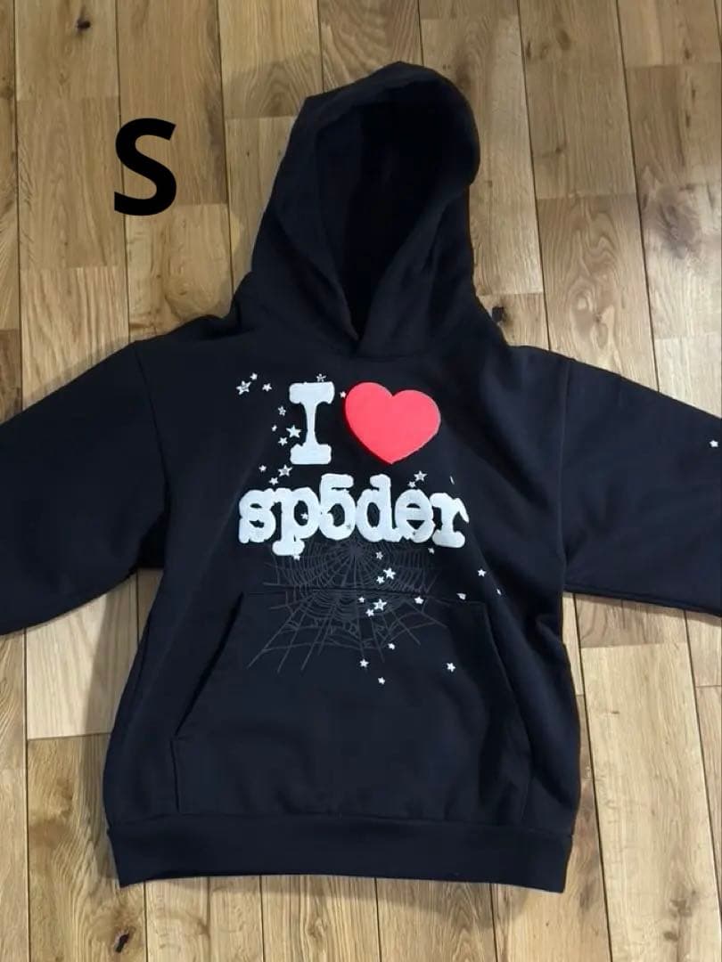 sp5der スパイダーパーカー　ブラック　S