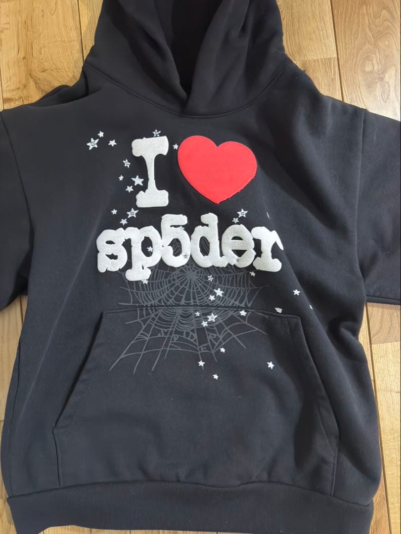 sp5der スパイダーパーカー　ブラック　S