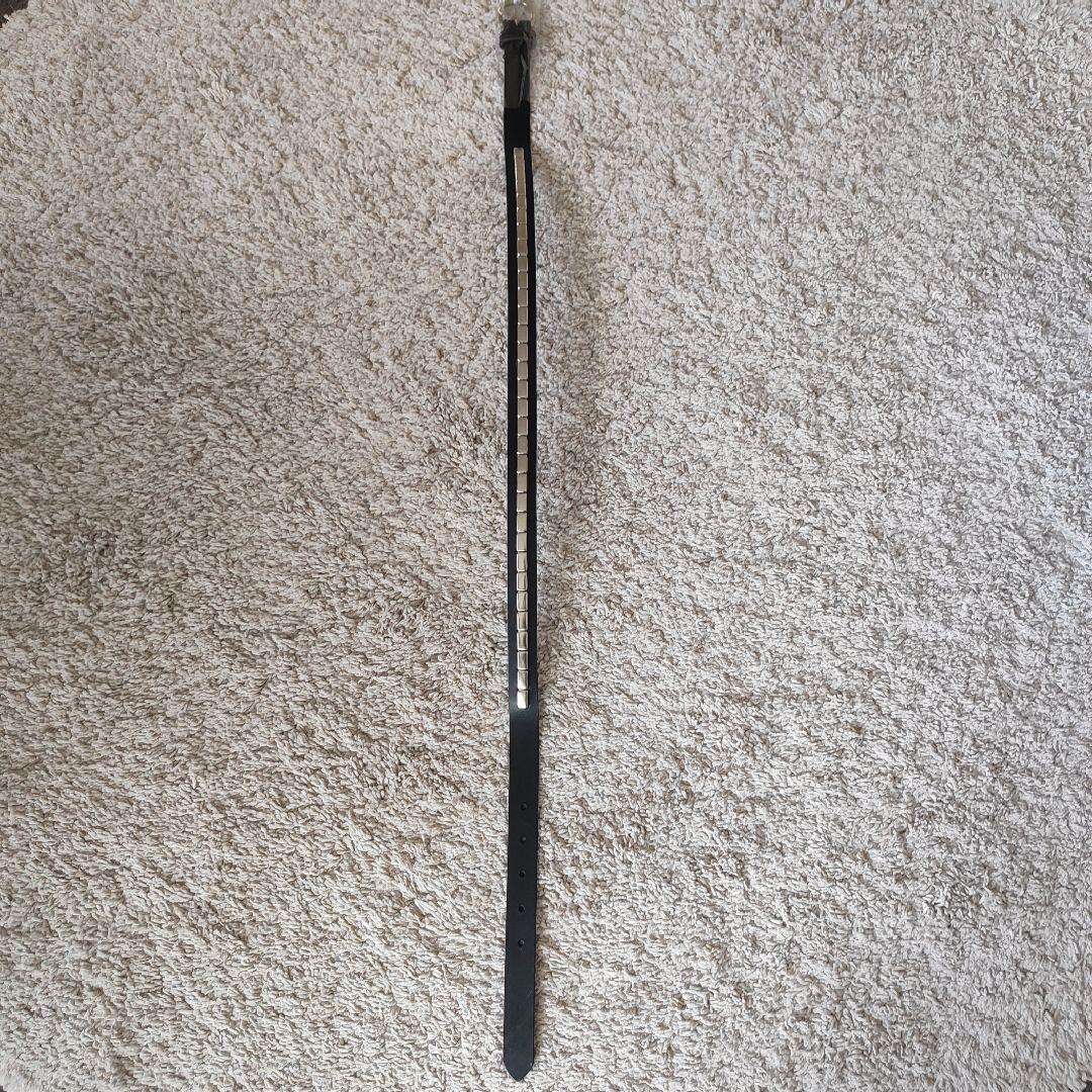 [新品未使用]DECIレザースタッズベルト黒Sメタルパーツ付YUYA OFUJI