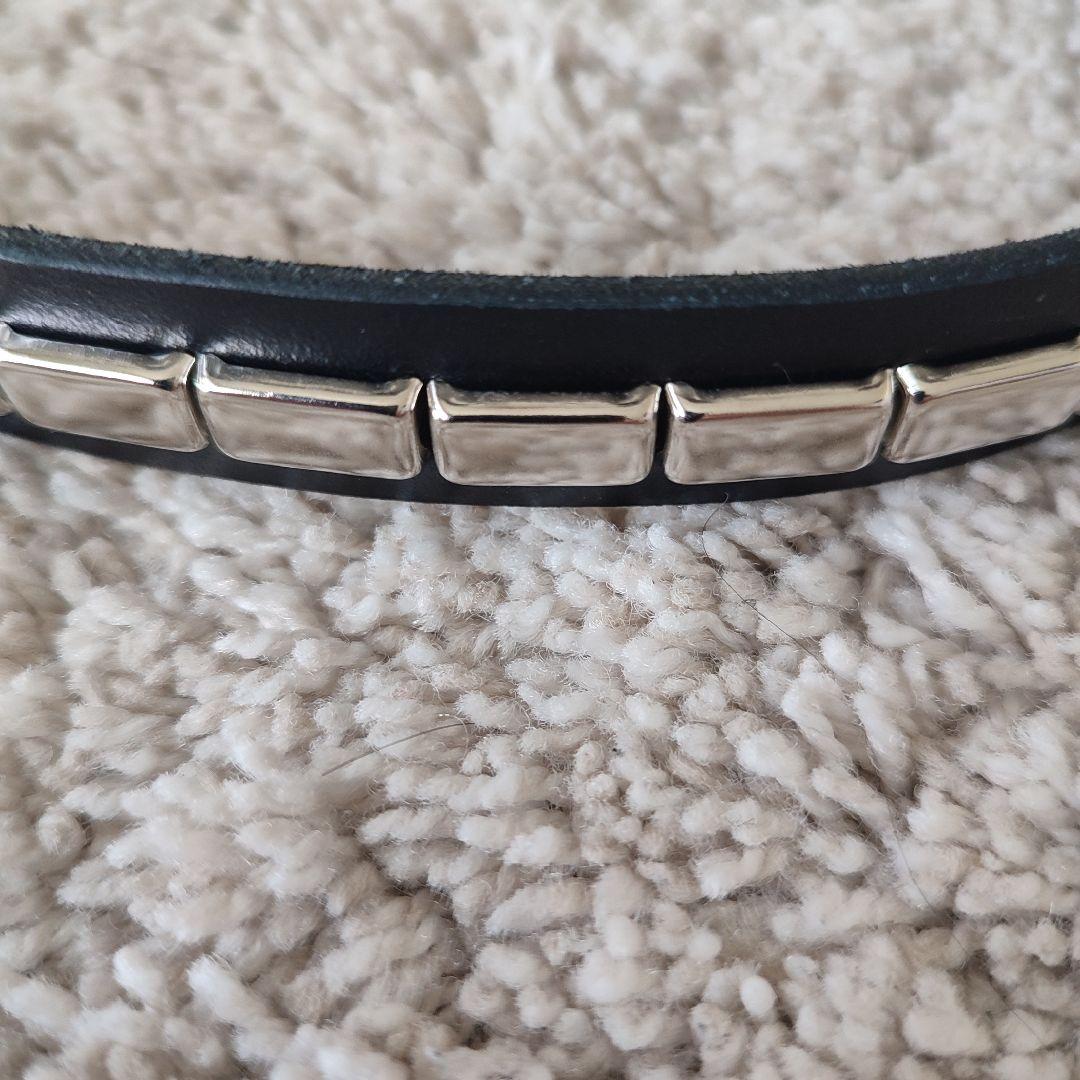 [新品未使用]DECIレザースタッズベルト黒Sメタルパーツ付YUYA OFUJI