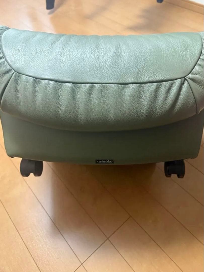2個セット　karimoku レザー 本革 キャスター付き