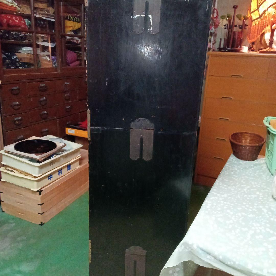 古箪笥　桐タンス　塗タンス　整理タンス　昔ガラス　三段タンス　アンティーク