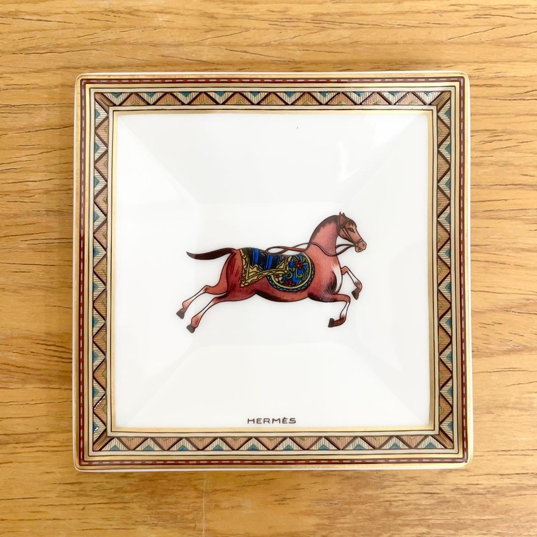 ◎ HERMES エルメス シュヴァルドリアン 陶器 プレート ホース 皿