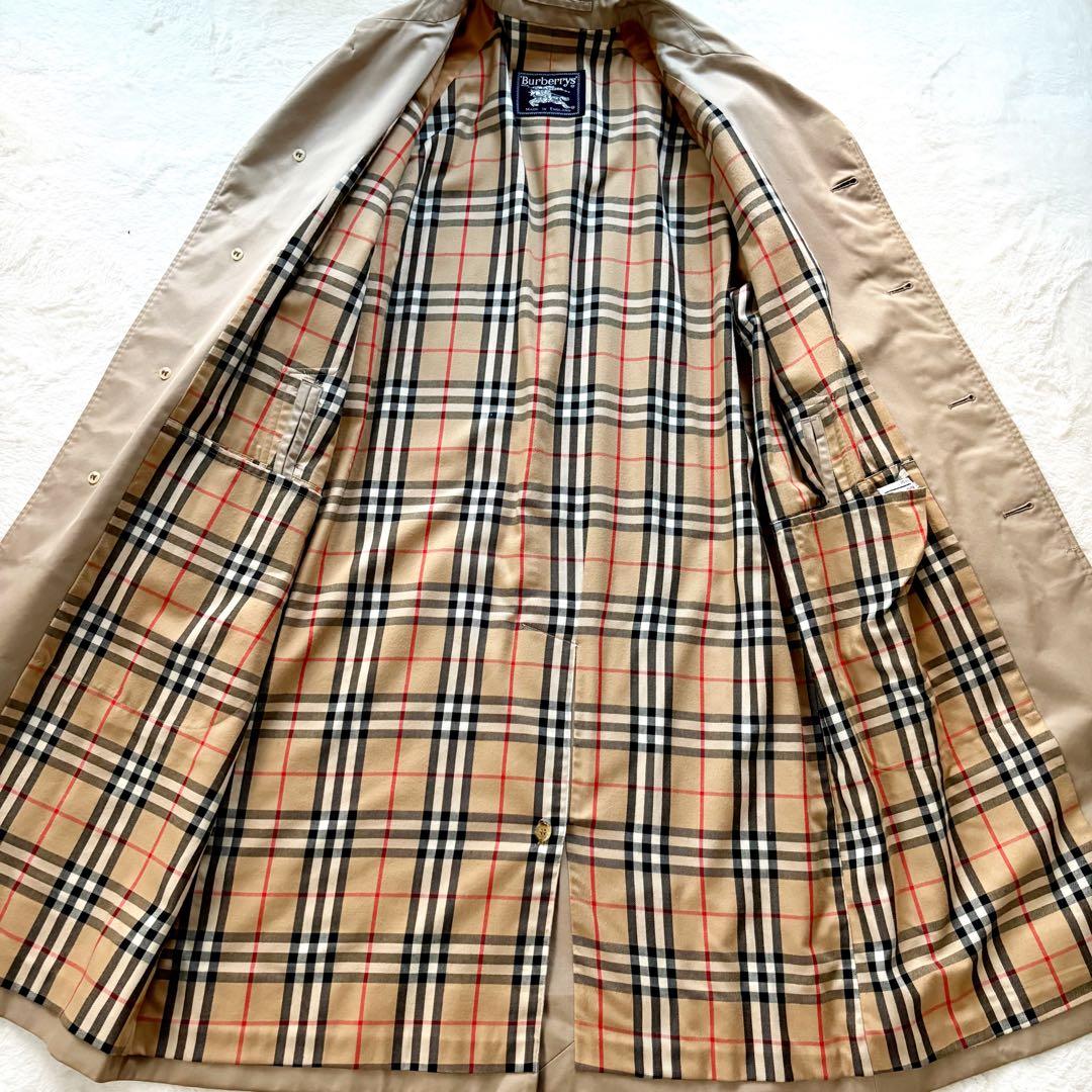 バーバリーズ　ステンカラーコート　ノバチェック　ベージュ　着用感L 英国製