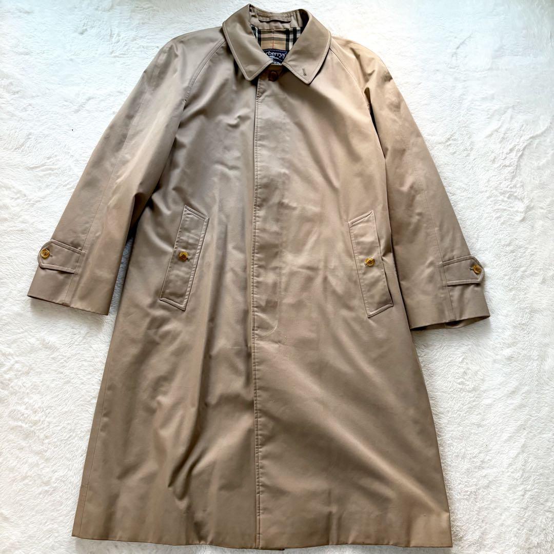 バーバリーズ　ステンカラーコート　ノバチェック　ベージュ　着用感L 英国製