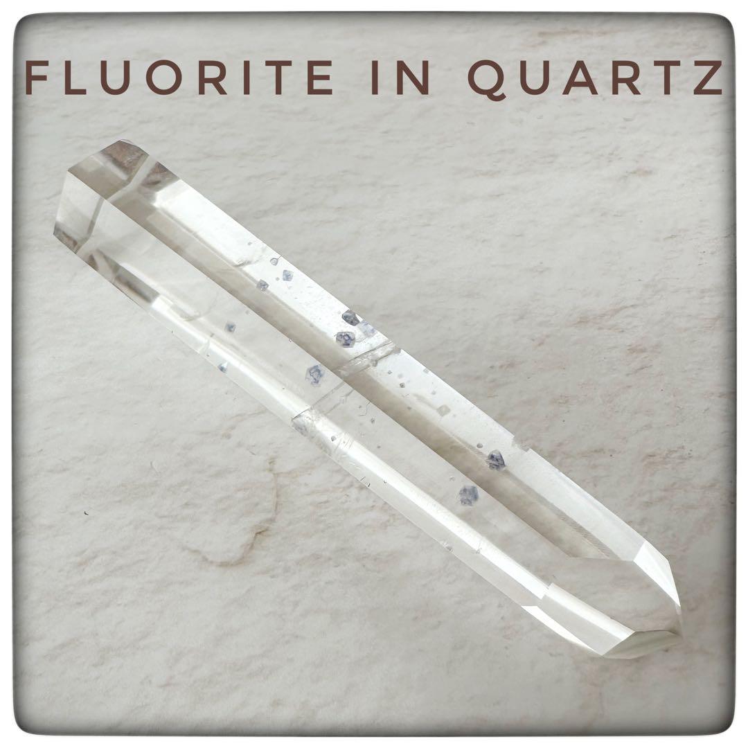 フローライトインクォーツ　クォーツインクォーツ　タワー　ポリッシュ