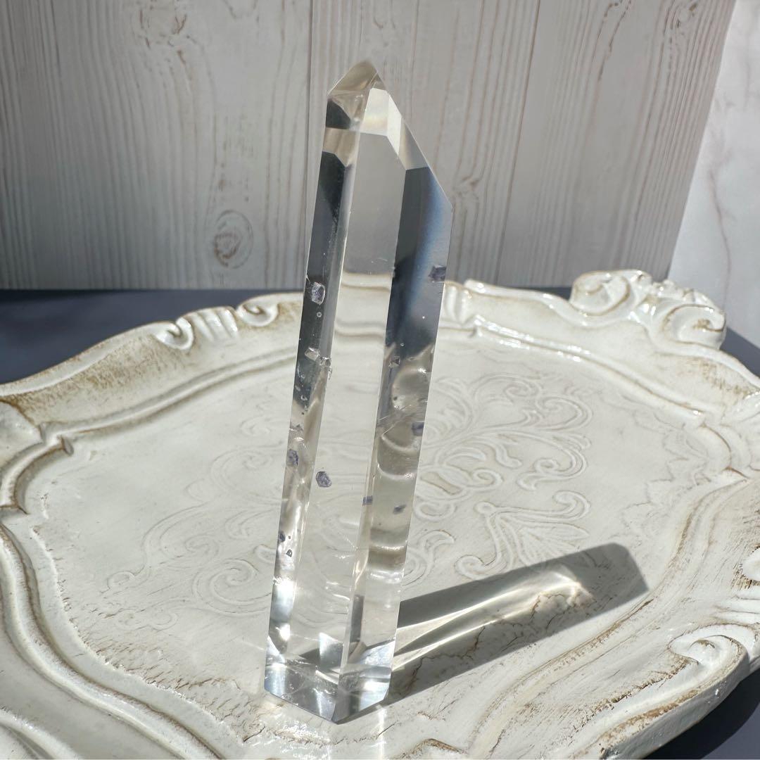 フローライトインクォーツ　クォーツインクォーツ　タワー　ポリッシュ