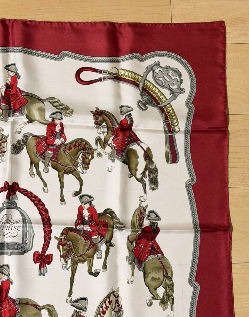 最終値下げ! 美品エルメス カレ90 乗馬風景 REPRISE スカーフ