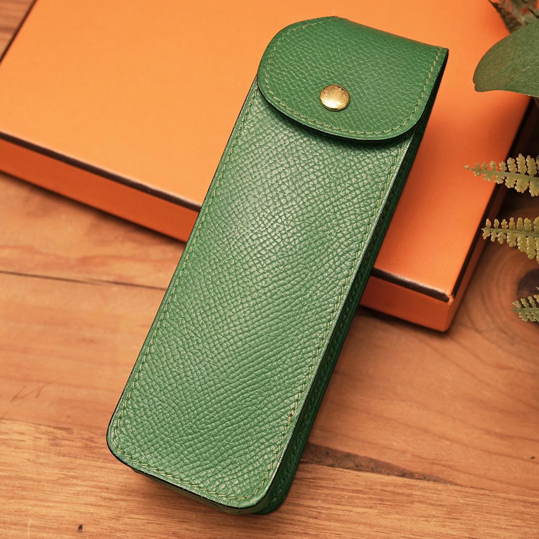 HERMES エルメス ペンケース ペンポーチ　マルチケース グリーン　筆入