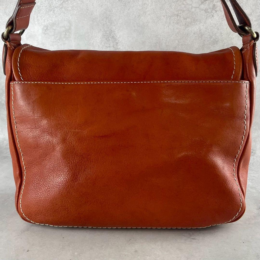 美品 土屋鞄 メッセンジャーバッグ トーンオイルヌメ レザー A4可 茶