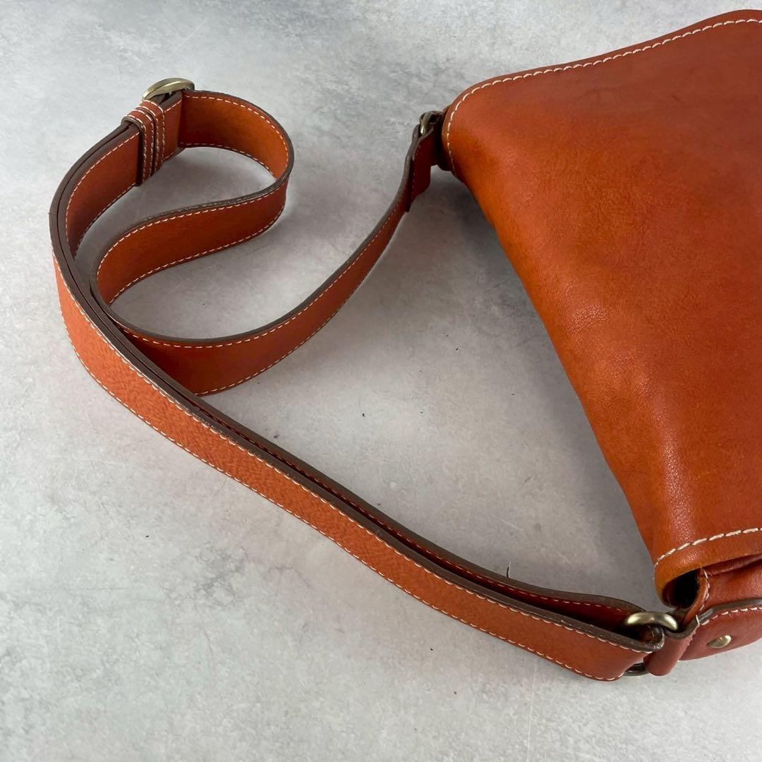 美品 土屋鞄 メッセンジャーバッグ トーンオイルヌメ レザー A4可 茶