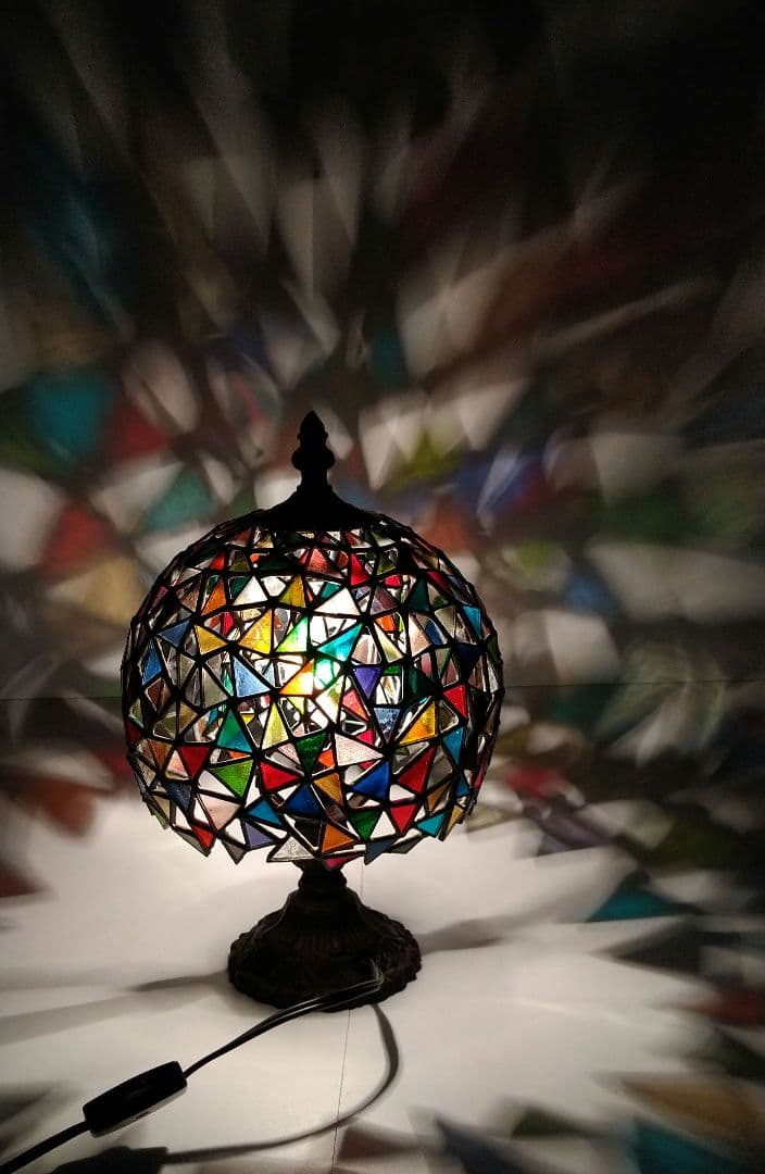 ステンドグラスランプステンドガラス2重シェードテーブルランプベッドサイドランプ