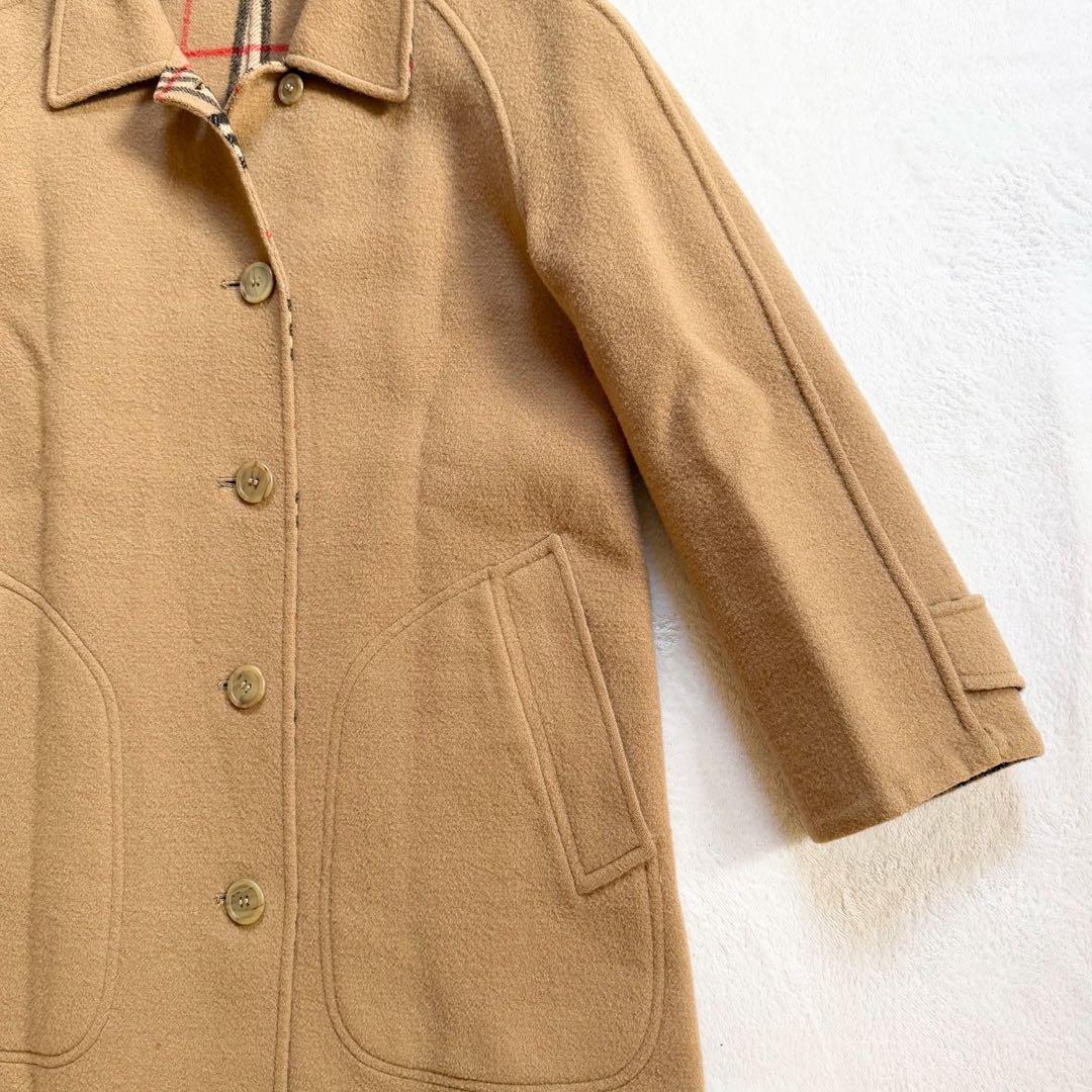 極美品　ロング丈　リバーシブル　Burberry 総柄ノバチェック　ウールコート