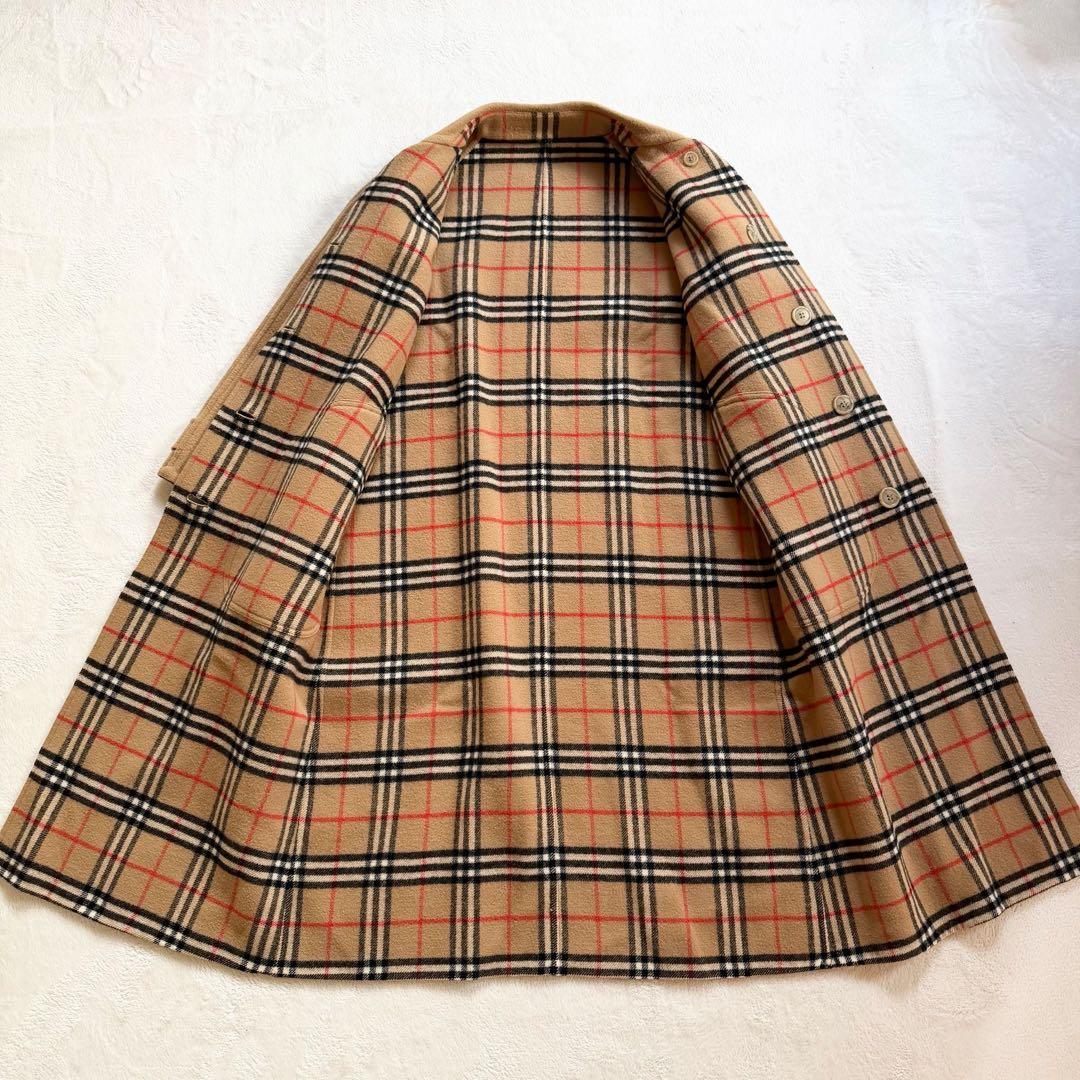 極美品　ロング丈　リバーシブル　Burberry 総柄ノバチェック　ウールコート