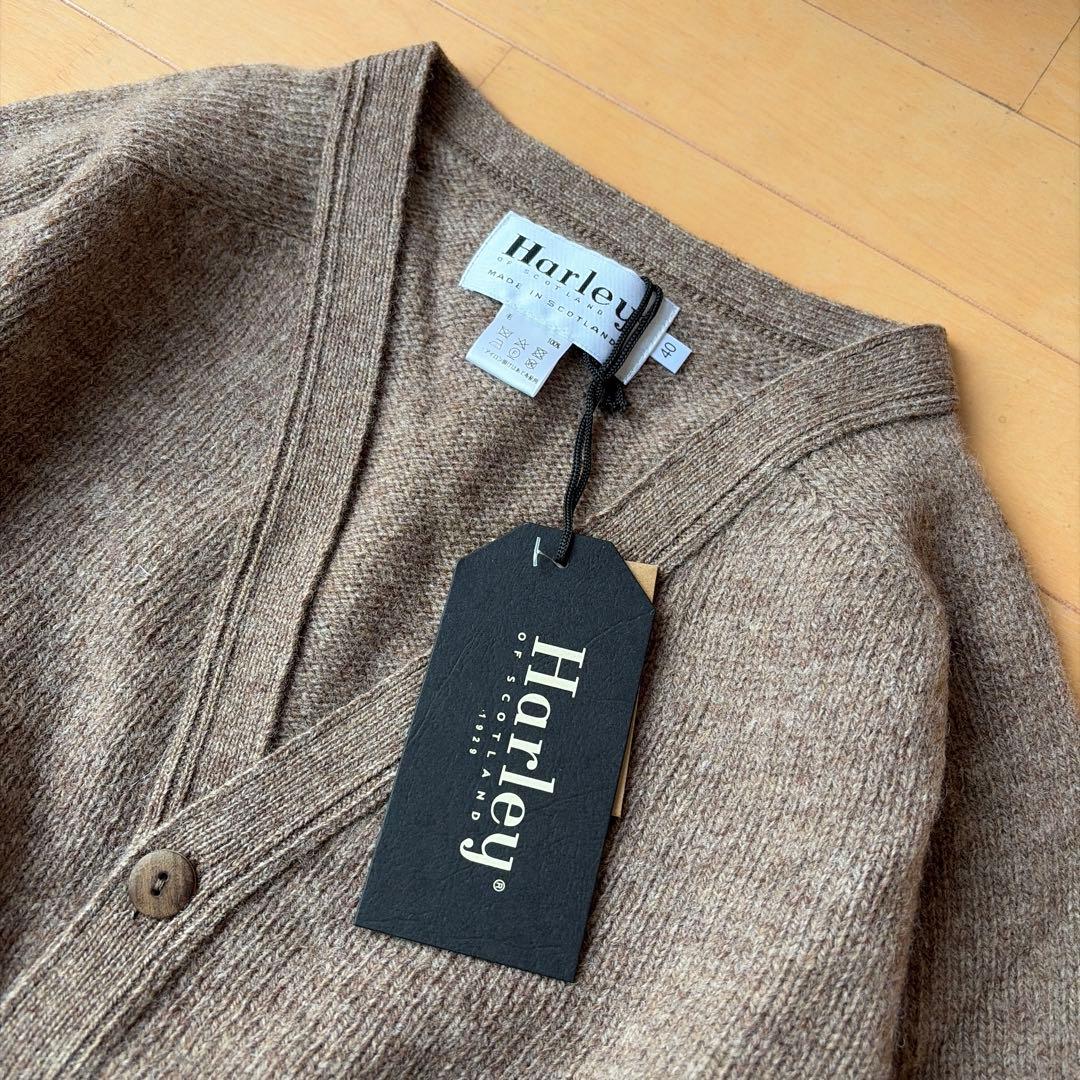 【新品】カーディガン ハーレーオブスコットランド グレージュ 40サイズ