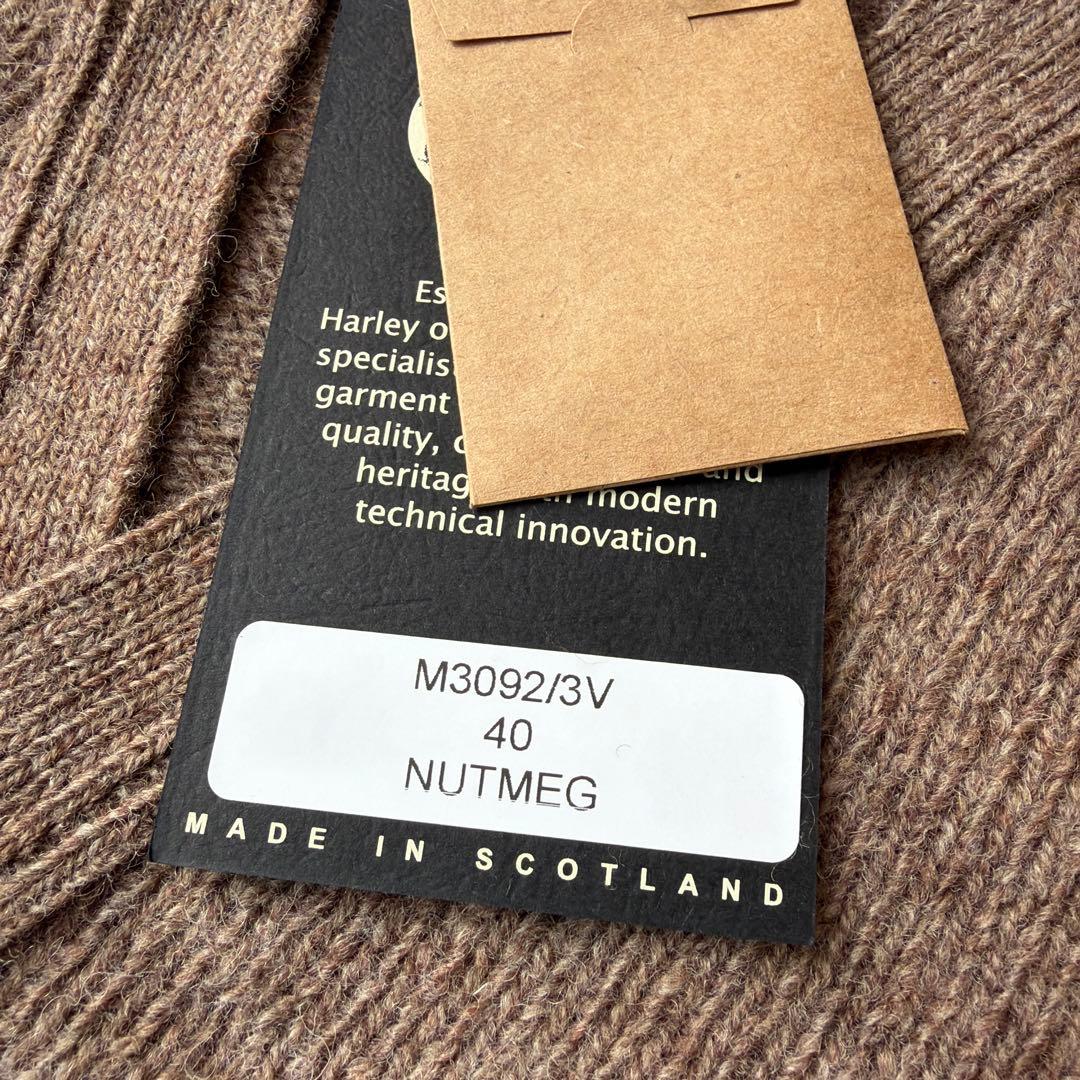 【新品】カーディガン ハーレーオブスコットランド グレージュ 40サイズ