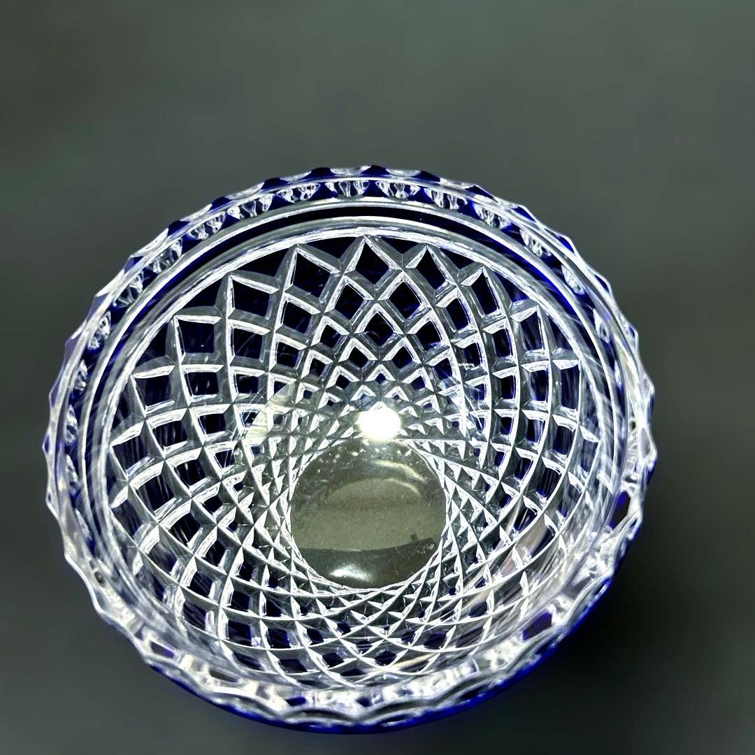 ・HOYA ホヤ クリスタル 瑠璃切子小付　セット　小鉢　4点