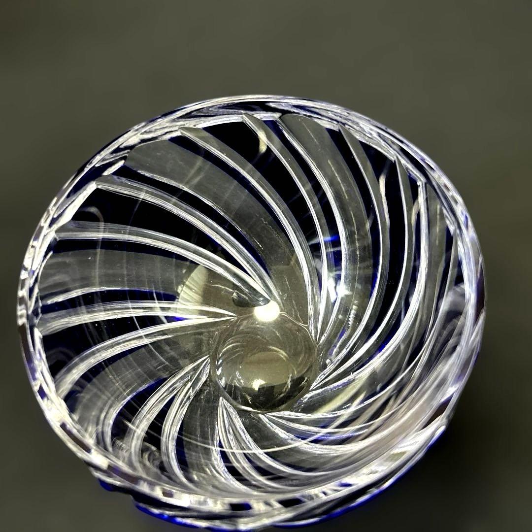 ・HOYA ホヤ クリスタル 瑠璃切子小付　セット　小鉢　4点