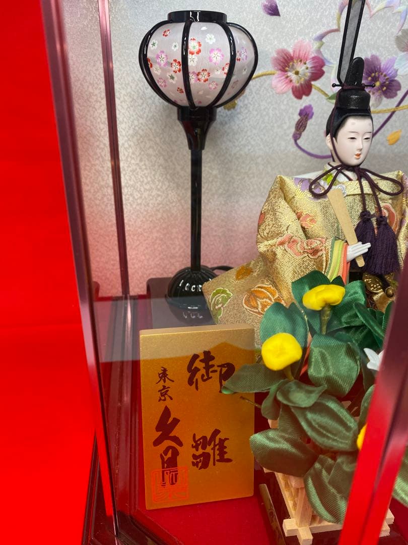 東京久月　雛人形オルゴール付き親王飾り・間口約５８×奥行約３６×高さ約３7㎝