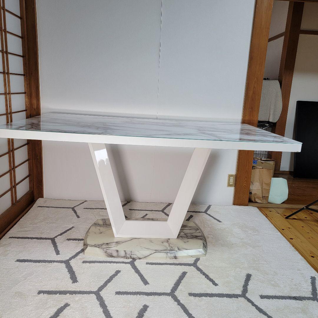 定価89,000円 大理石風ダイニングテーブル 幅150cm奥行85cm高さ77