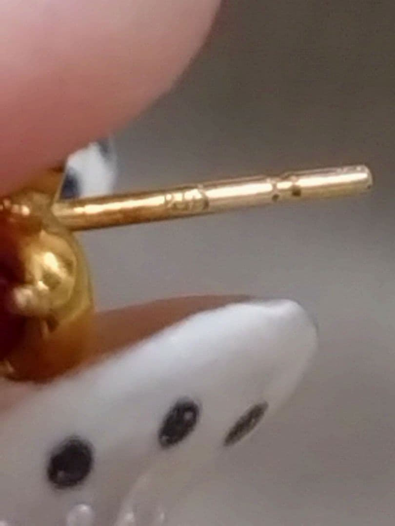 ハート型ピンクストーンスタッドピアスK１８金