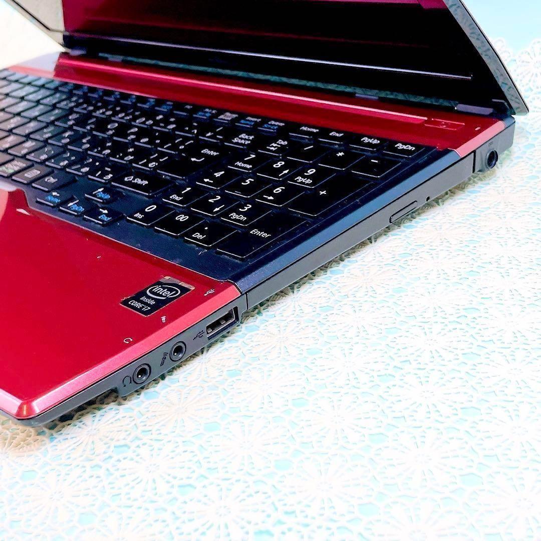 Windows11✨️Corei7‼️薄型ノートパソコン快適SSDカメラ付おしゃれ赤