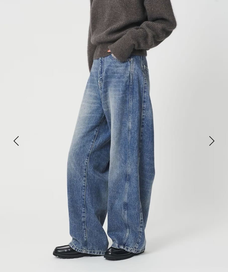 新品未使用　ビューティーアンドユース　カーブデニムM