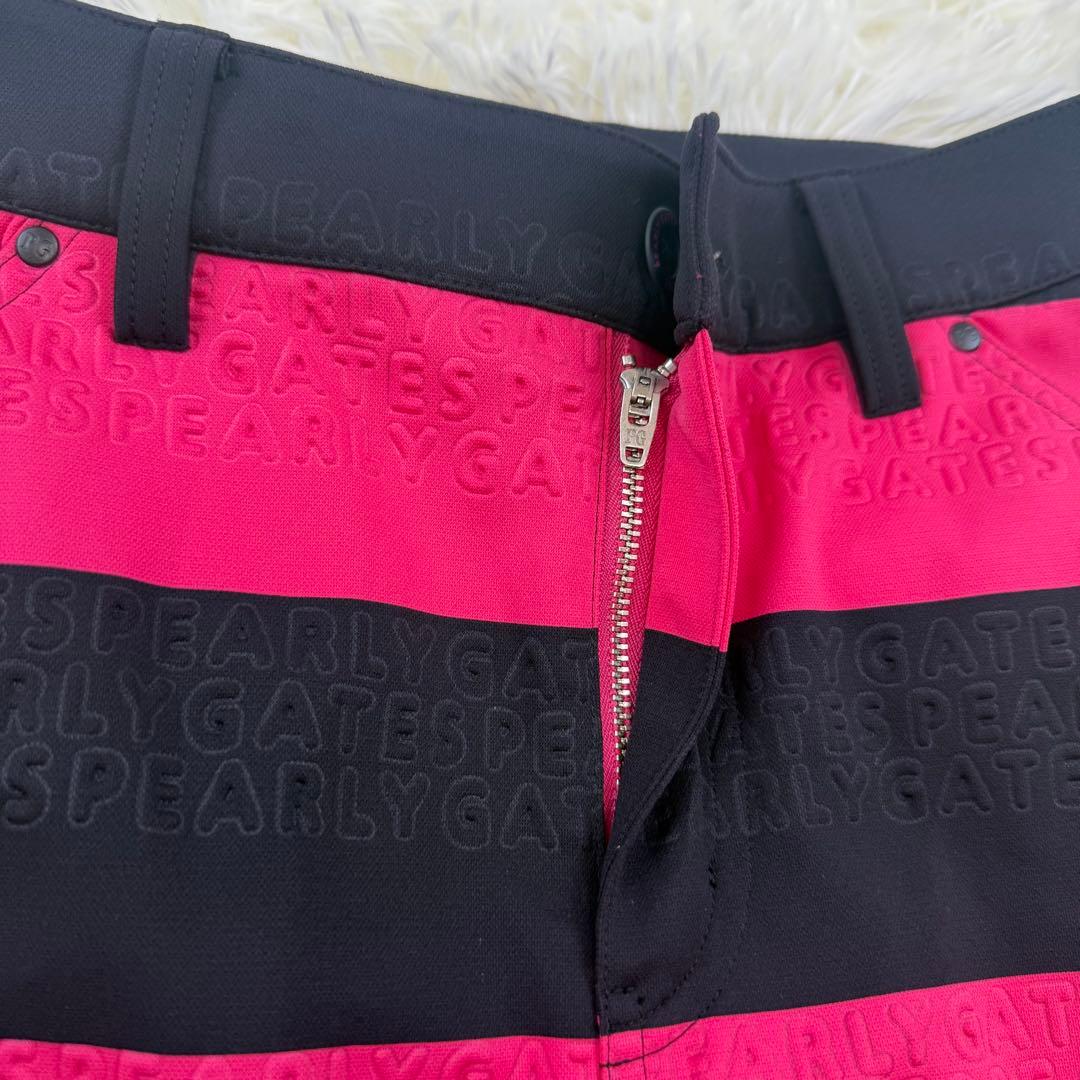 パーリーゲイツ　セットアップ　ボーダー　ピンク　黒