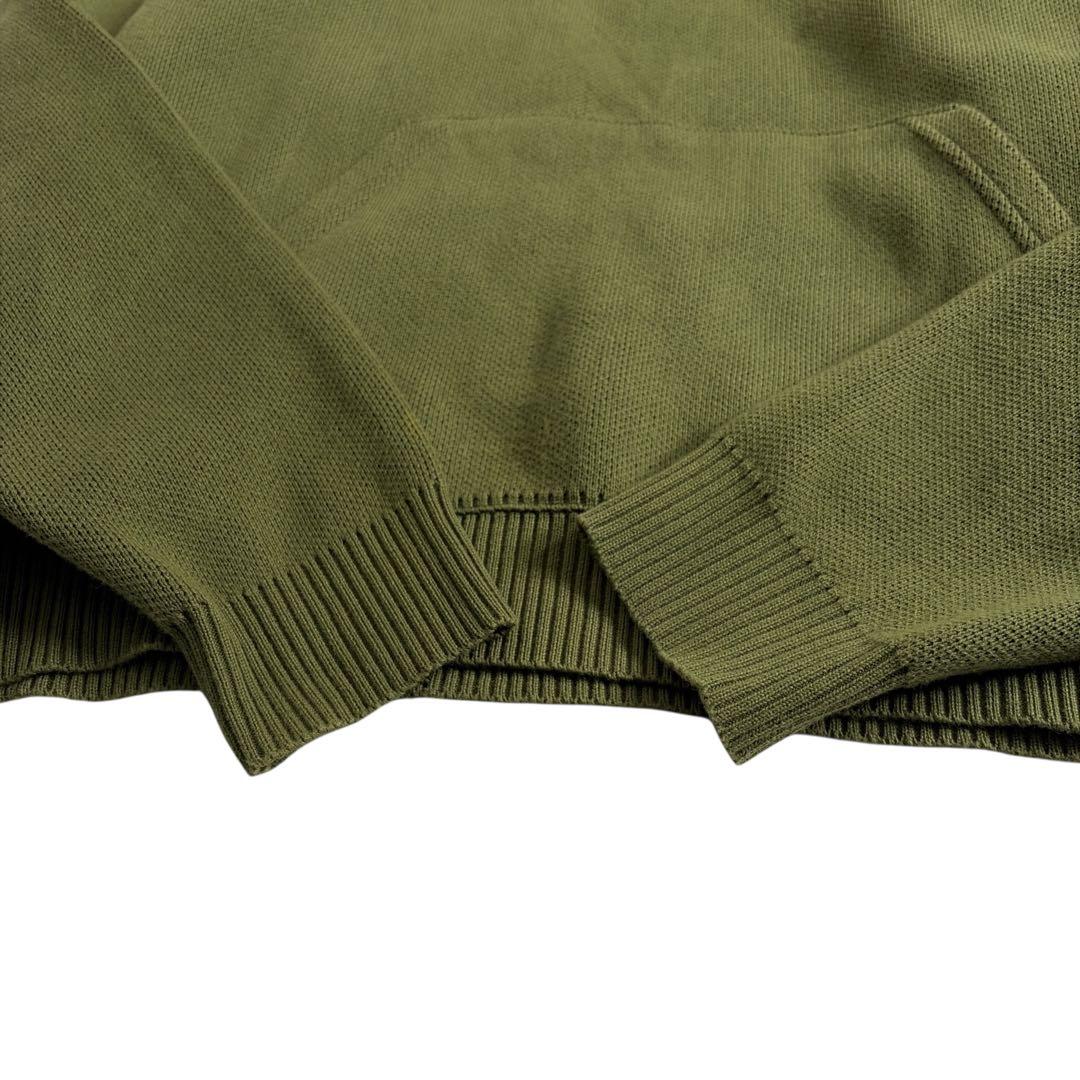 美品 チャレンジャー コットンニット パーカー M カーキ ロゴ