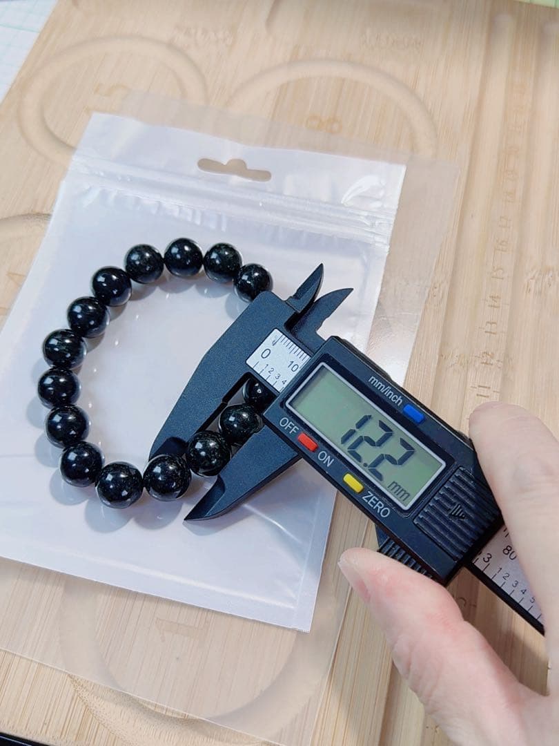 MY CS-0219天然本翡翠《本物保証》墨翠 黒翡翠 ブレスレット17cm