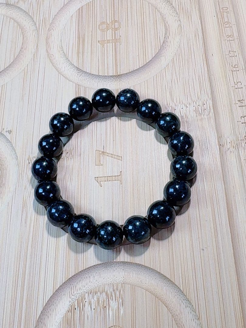 MY CS-0219天然本翡翠《本物保証》墨翠 黒翡翠 ブレスレット17cm