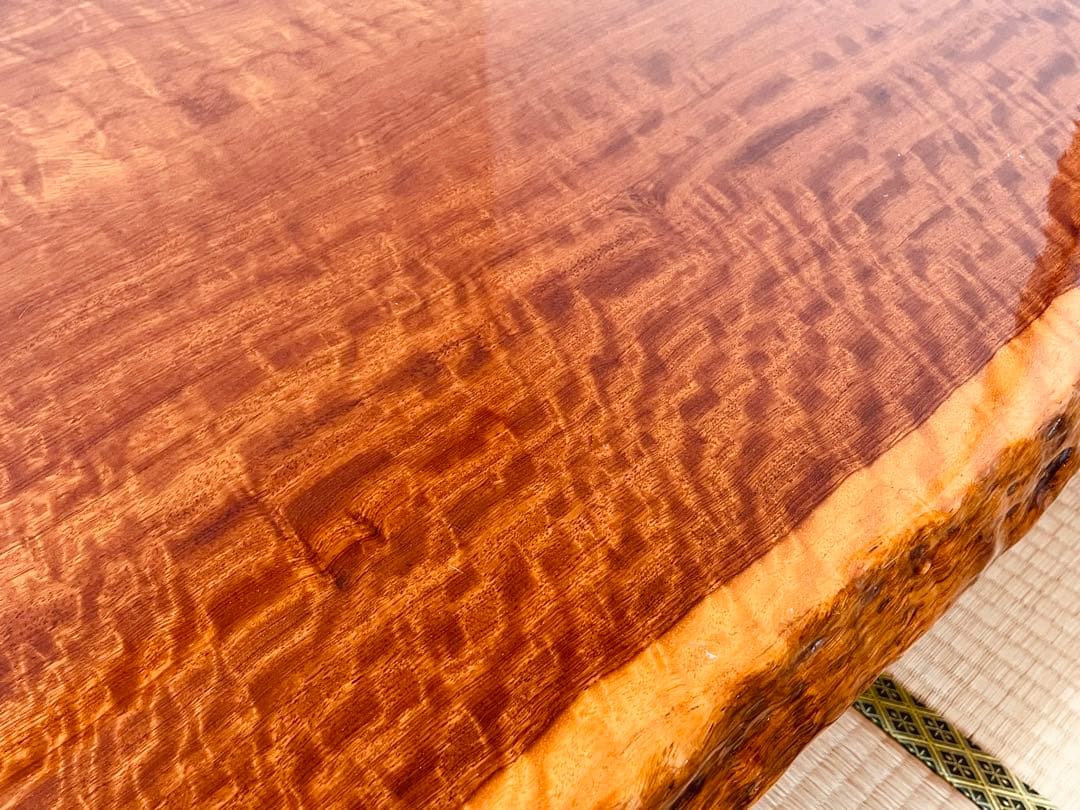 【送料込み】ブビンガ材 高級 一枚板 座卓 テーブル