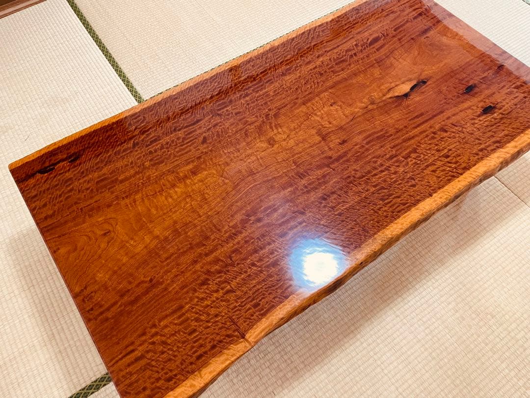 【送料込み】ブビンガ材 高級 一枚板 座卓 テーブル