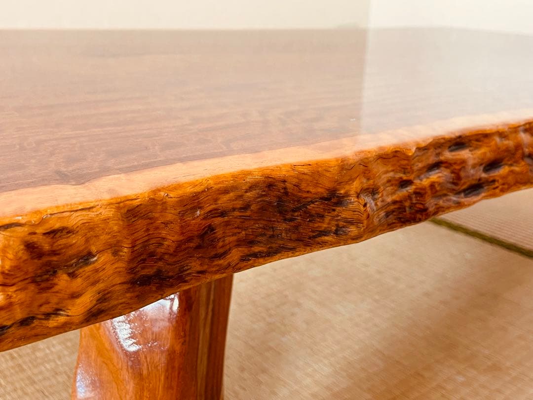 【送料込み】ブビンガ材 高級 一枚板 座卓 テーブル