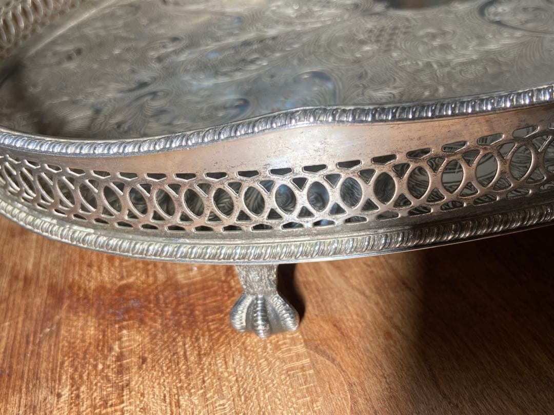 英イギリス アンティーク SILVER PLATE トレイ