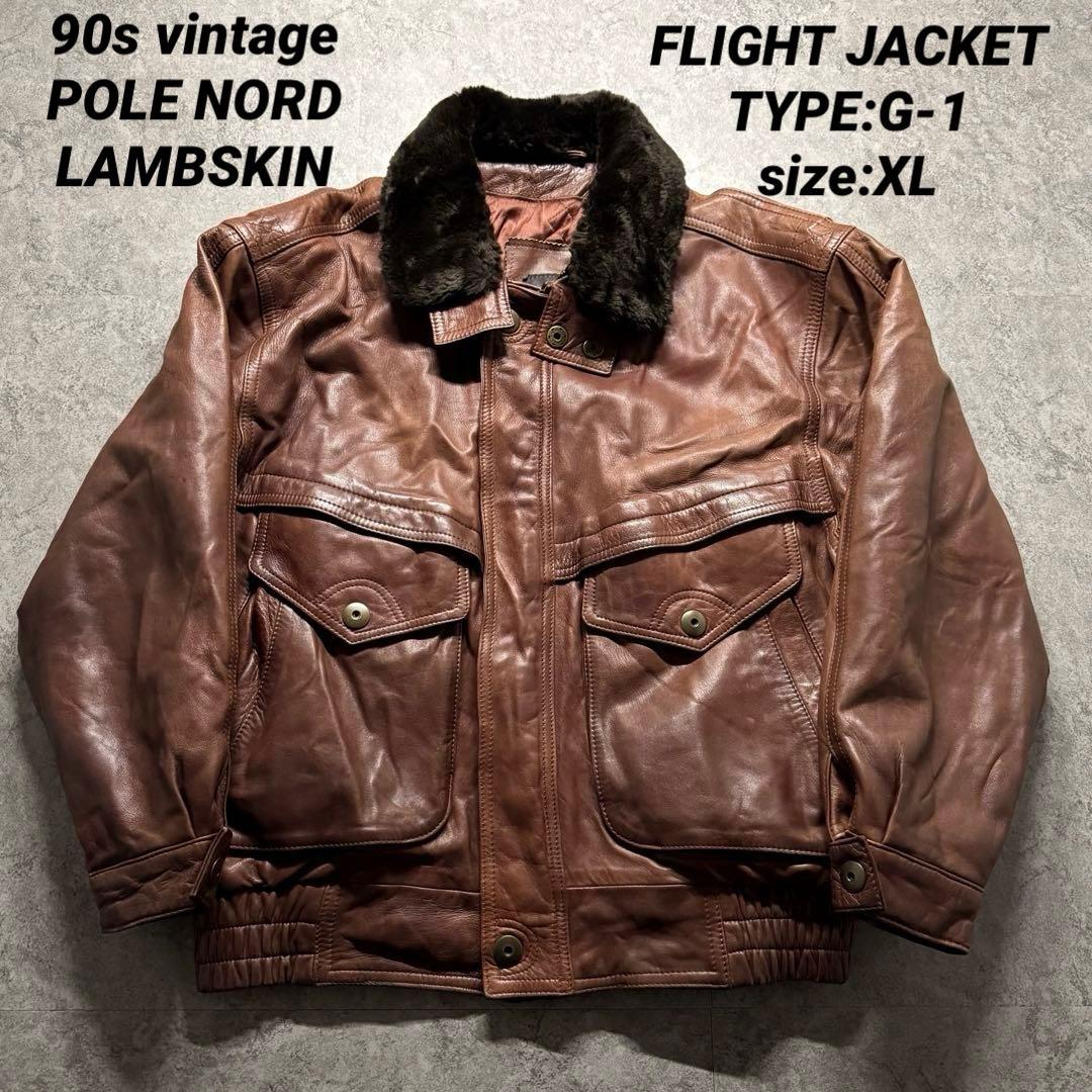 ジャケット・アウター 90s type G-1 A-2 lamb leather flight jkt