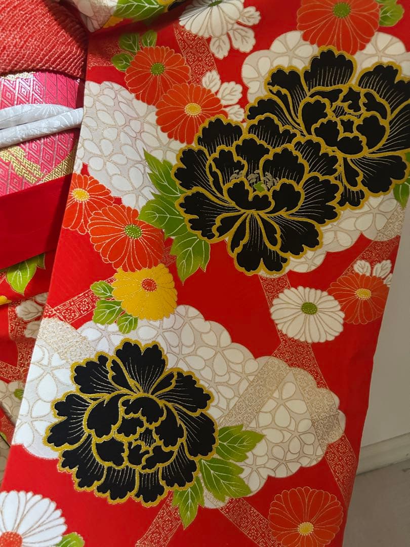 7歳　七五三　正絹着物　帯　帯揚げ　帯締め　しごき　セット