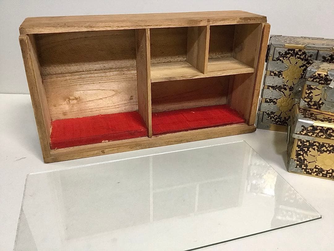 古い雛道具◆三荷◆戦前 箪笥 長持 鋏箱 雛人形 ミニチュア 木製