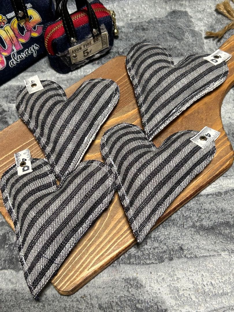 ブリーチデニムぷっくりハートタグ　No.659